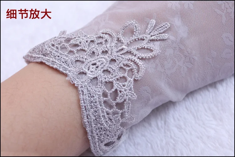 Sexy Summer Women UV Sunscreen Short Sun Female Gloves Fashion Ice Silk Lace Driving Of Thin Touch Screen Lady Gloves G02E