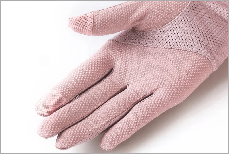 Sexy Summer Women UV Sunscreen Short Sun Female Gloves Fashion Ice Silk Lace Driving Of Thin Touch Screen Lady Gloves G02E