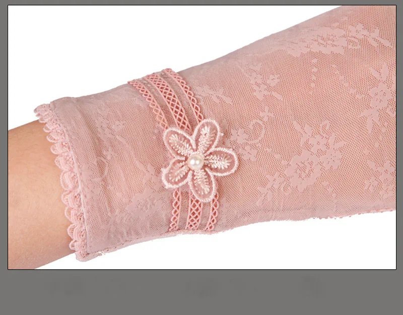 Sexy Summer Women UV Sunscreen Short Sun Female Gloves Fashion Ice Silk Lace Driving Of Thin Touch Screen Lady Gloves G02E