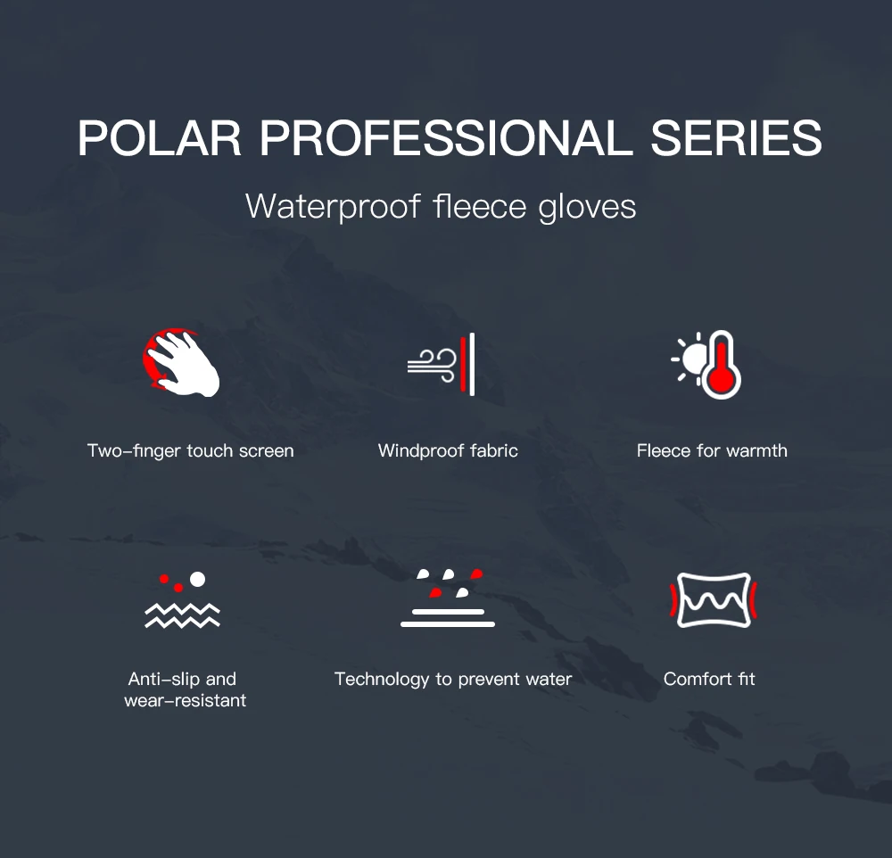 Men Winter Waterproof Cycling Gloves Outdoor Sports Running Motorcycle Ski Touch Screen Fleece Gloves Non-slip Warm Full Fingers
