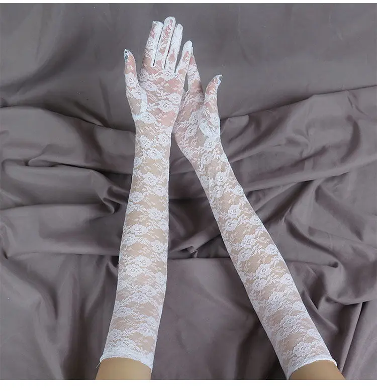 Fashion Lace Sexy Gloves Women Grace Thin Breathable Sun Protection Driving Club Party Prom Dancing Dress Glove Long Sleeve G111