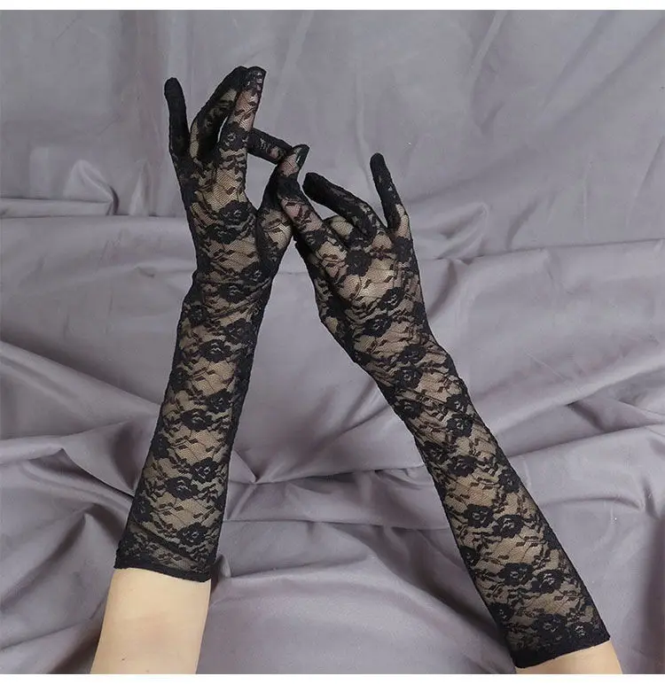 Fashion Lace Sexy Gloves Women Grace Thin Breathable Sun Protection Driving Club Party Prom Dancing Dress Glove Long Sleeve G111