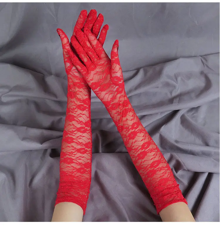 Fashion Lace Sexy Gloves Women Grace Thin Breathable Sun Protection Driving Club Party Prom Dancing Dress Glove Long Sleeve G111