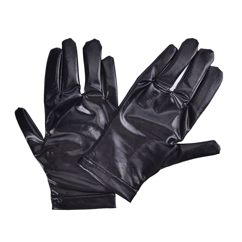 Silver Sexy Stretch PU Leather Skinny Long Glove Punk Rock HipHop Jazz Disco Dance Glove Shiny Metallic Mitten Cosplay Accessory