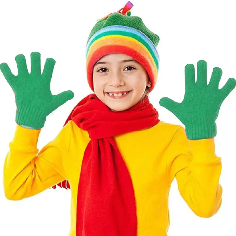 New 1-4Y Kids Gloves Winter Baby Plush Coral Gloves Toddler Full Fingers Cute Mittens Warm Windproof Glove For Boys Girls