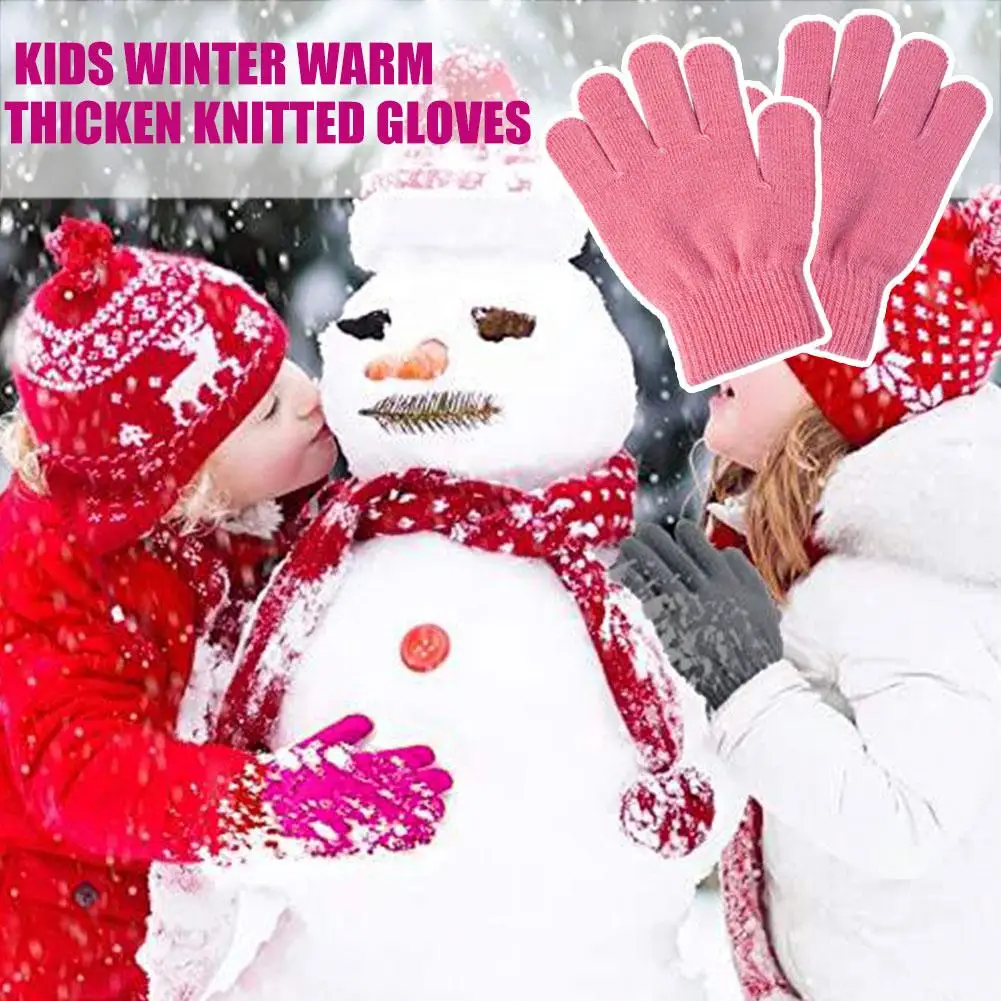 New 1-4Y Kids Gloves Winter Baby Plush Coral Gloves Toddler Full Fingers Cute Mittens Warm Windproof Glove For Boys Girls