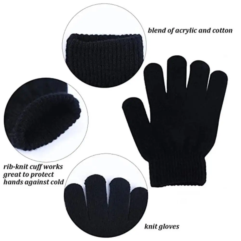 New 1-4Y Kids Gloves Winter Baby Plush Coral Gloves Toddler Full Fingers Cute Mittens Warm Windproof Glove For Boys Girls