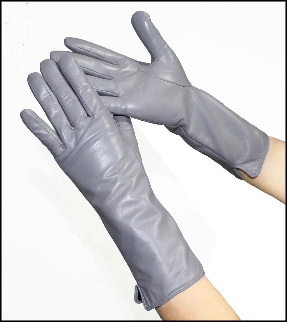 Women's Sheepskin Gloves Long 100% Genuine Leather Gloves Long Sleeve Over Elbow Arm Guard Warm Flannel Lining Autumn and Winter