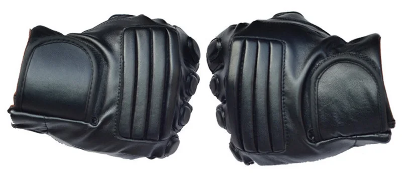 Men's Black PU Leather Gym Glove Sport Fitness Cycling Glove Half Finger Driving Glove Guantes Luvas G141