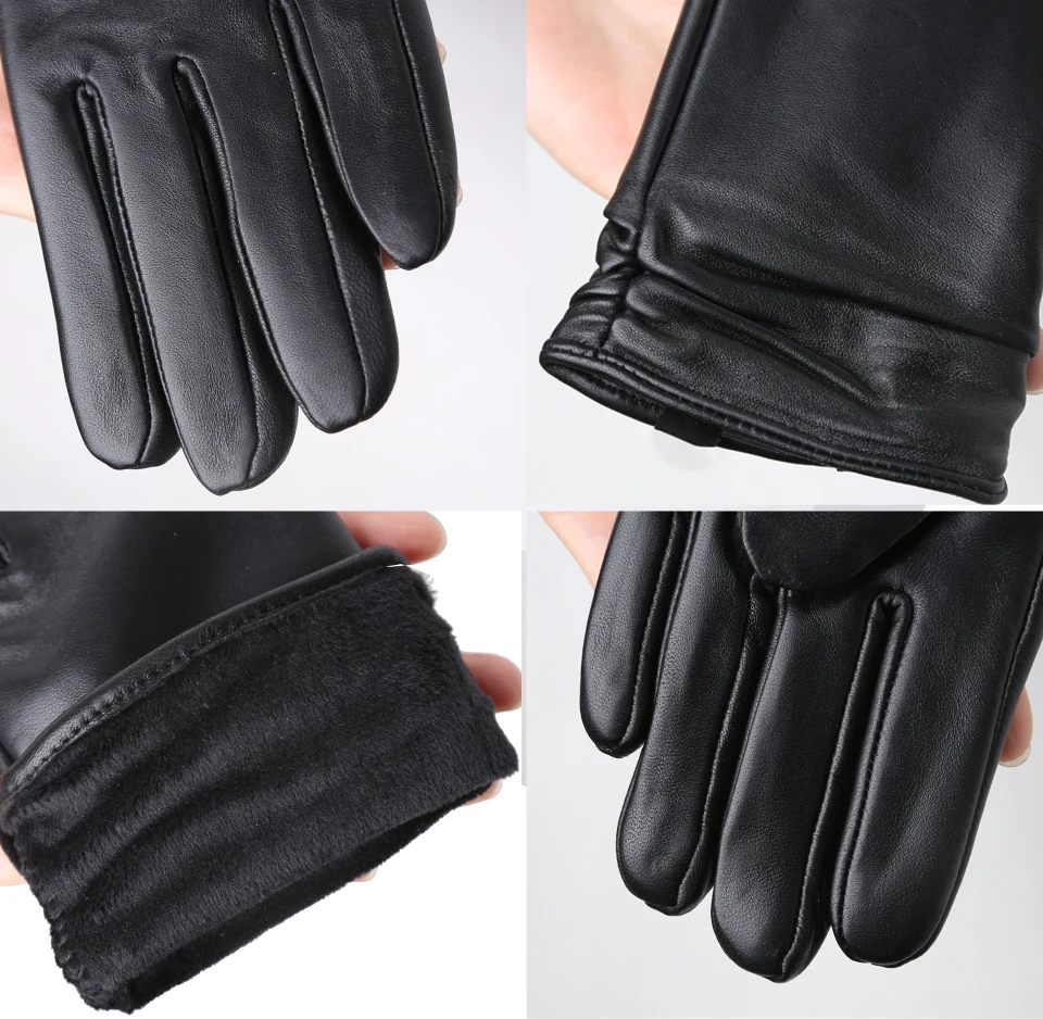 Hot Sale Genuine Sheepskin Women's Winter Leather Gloves Warm Driving Casual Multi-color Optional -2081