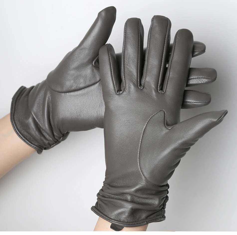 Hot Sale Genuine Sheepskin Women's Winter Leather Gloves Warm Driving Casual Multi-color Optional -2081