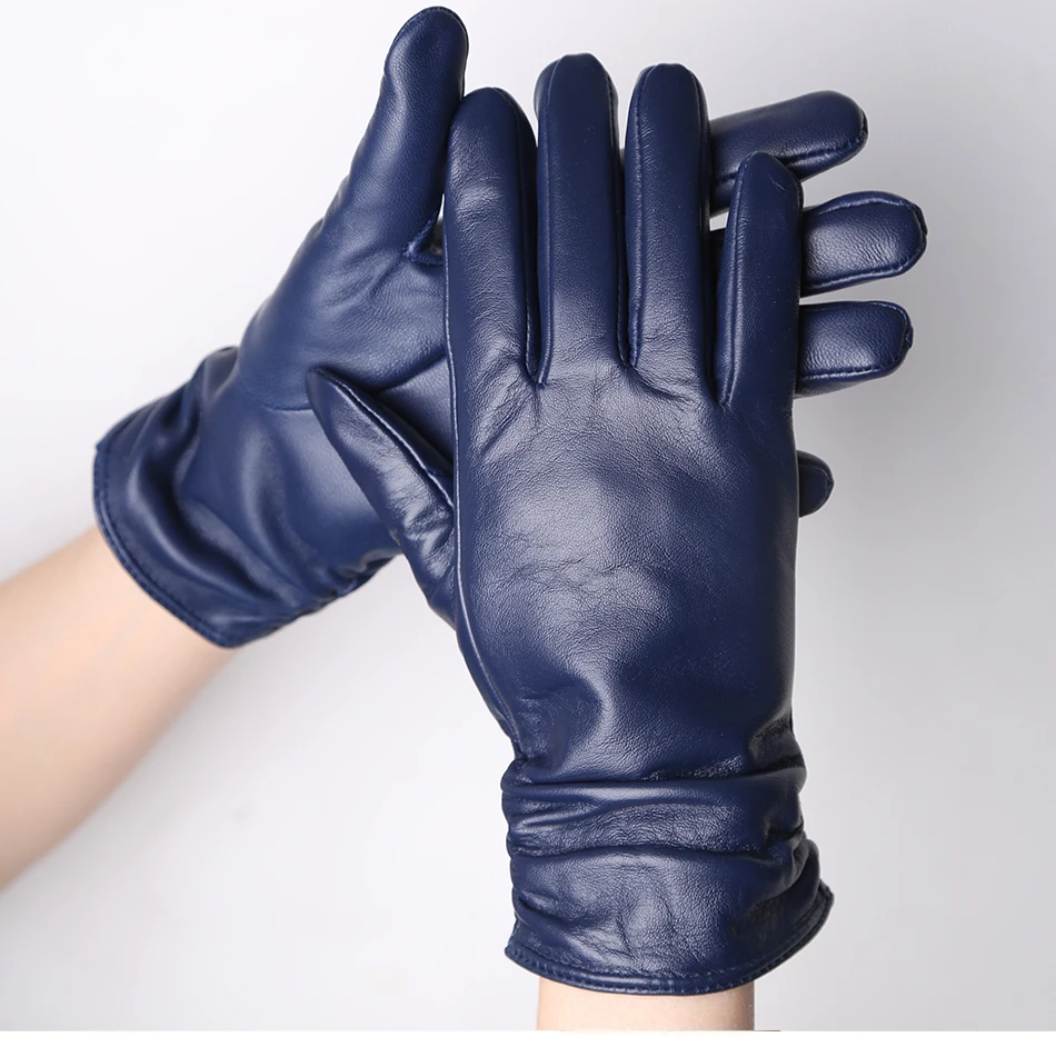 Hot Sale Genuine Sheepskin Women's Winter Leather Gloves Warm Driving Casual Multi-color Optional -2081