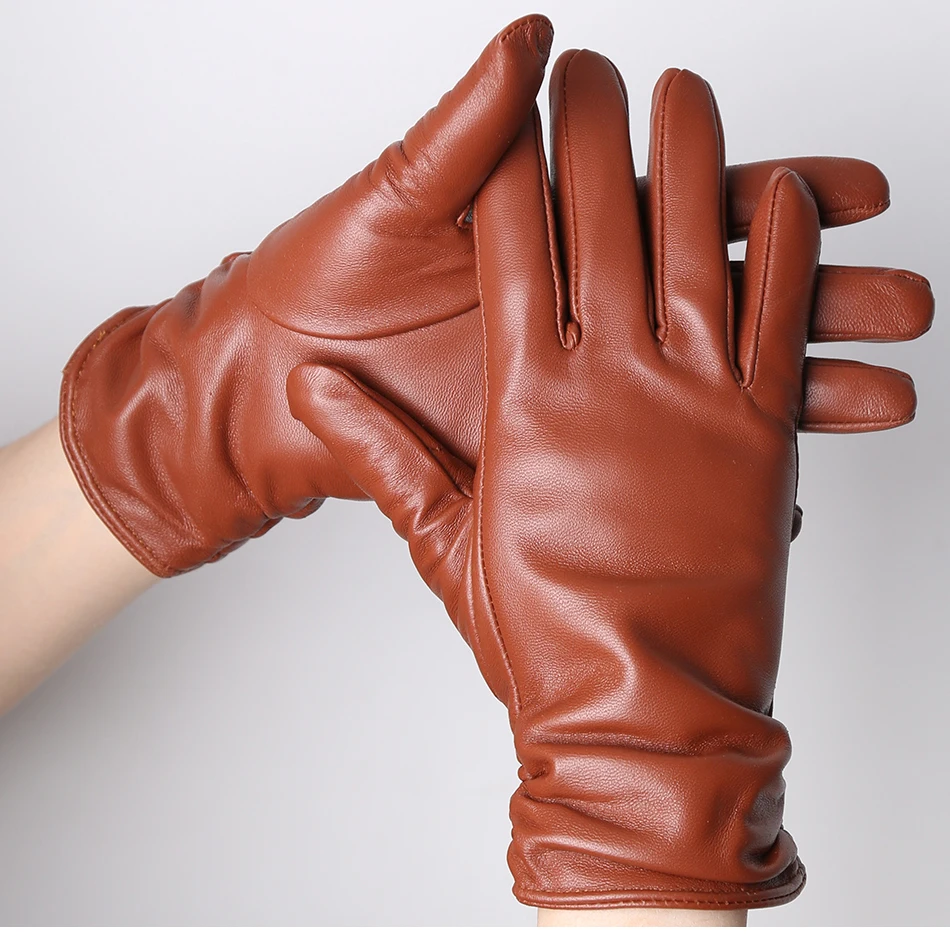 Hot Sale Genuine Sheepskin Women's Winter Leather Gloves Warm Driving Casual Multi-color Optional -2081