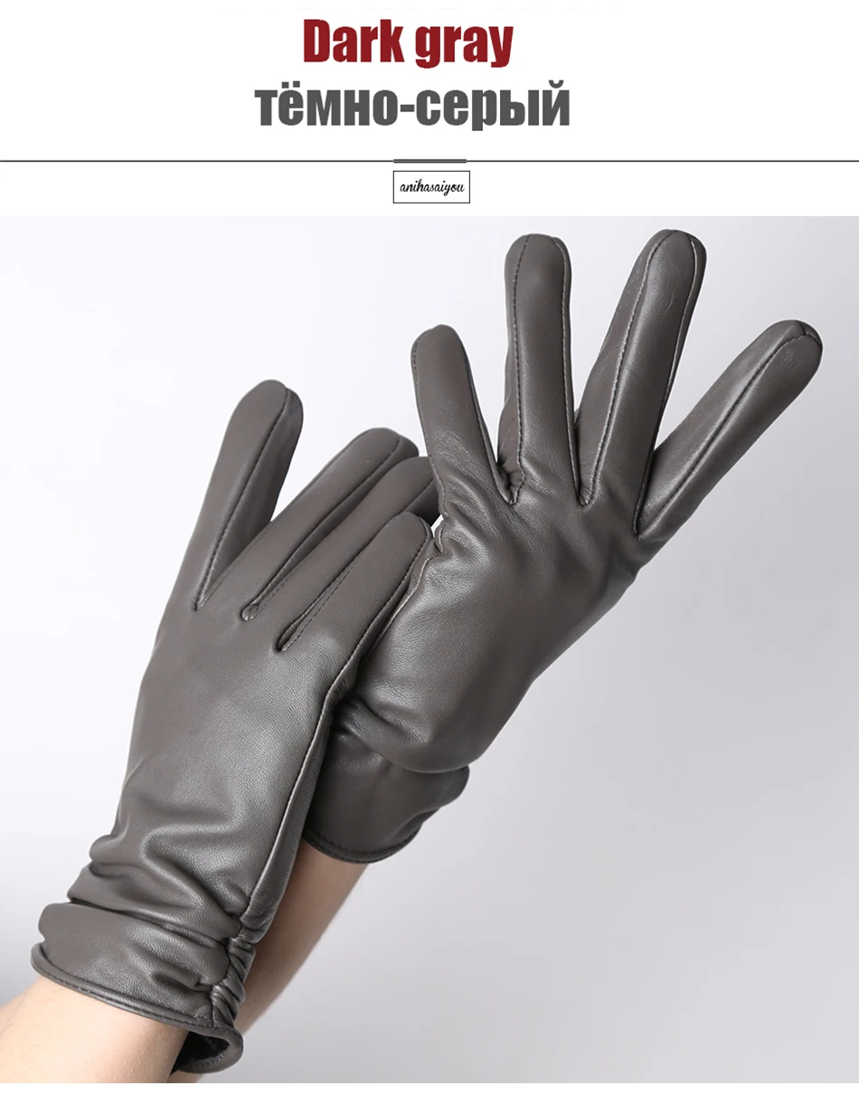 Hot Sale Genuine Sheepskin Women's Winter Leather Gloves Warm Driving Casual Multi-color Optional -2081