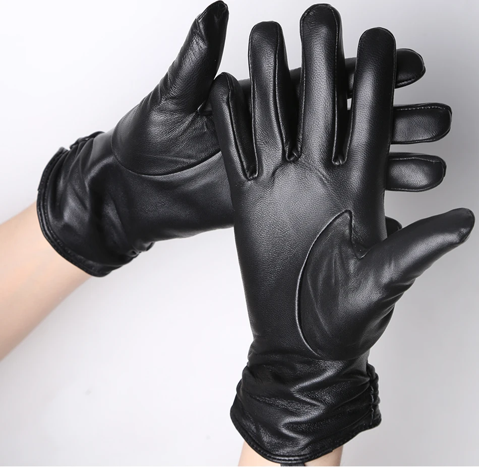 Hot Sale Genuine Sheepskin Women's Winter Leather Gloves Warm Driving Casual Multi-color Optional -2081