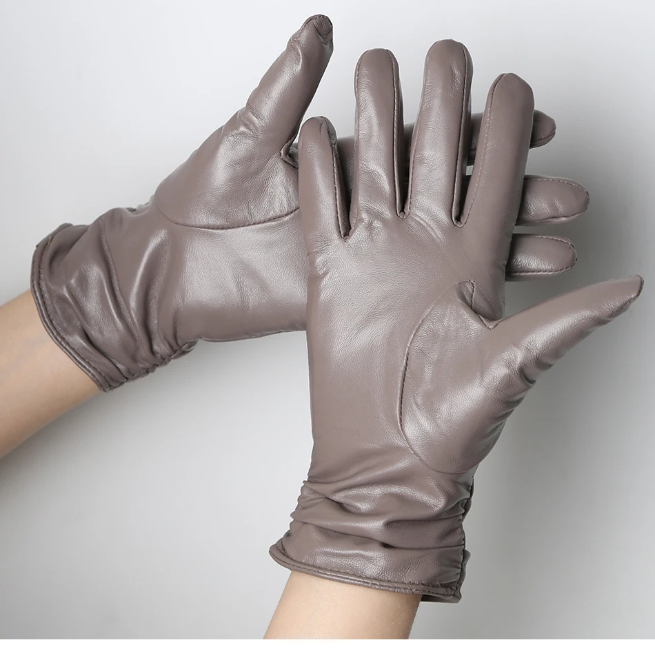 Hot Sale Genuine Sheepskin Women's Winter Leather Gloves Warm Driving Casual Multi-color Optional -2081
