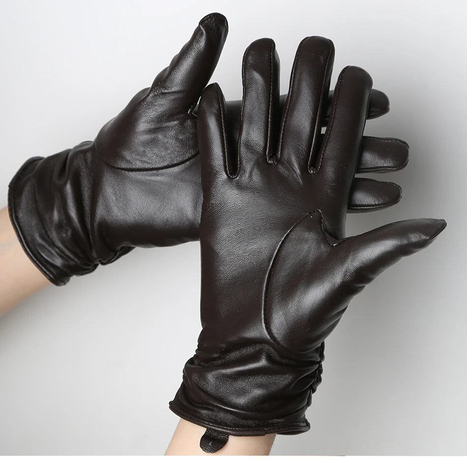 Hot Sale Genuine Sheepskin Women's Winter Leather Gloves Warm Driving Casual Multi-color Optional -2081