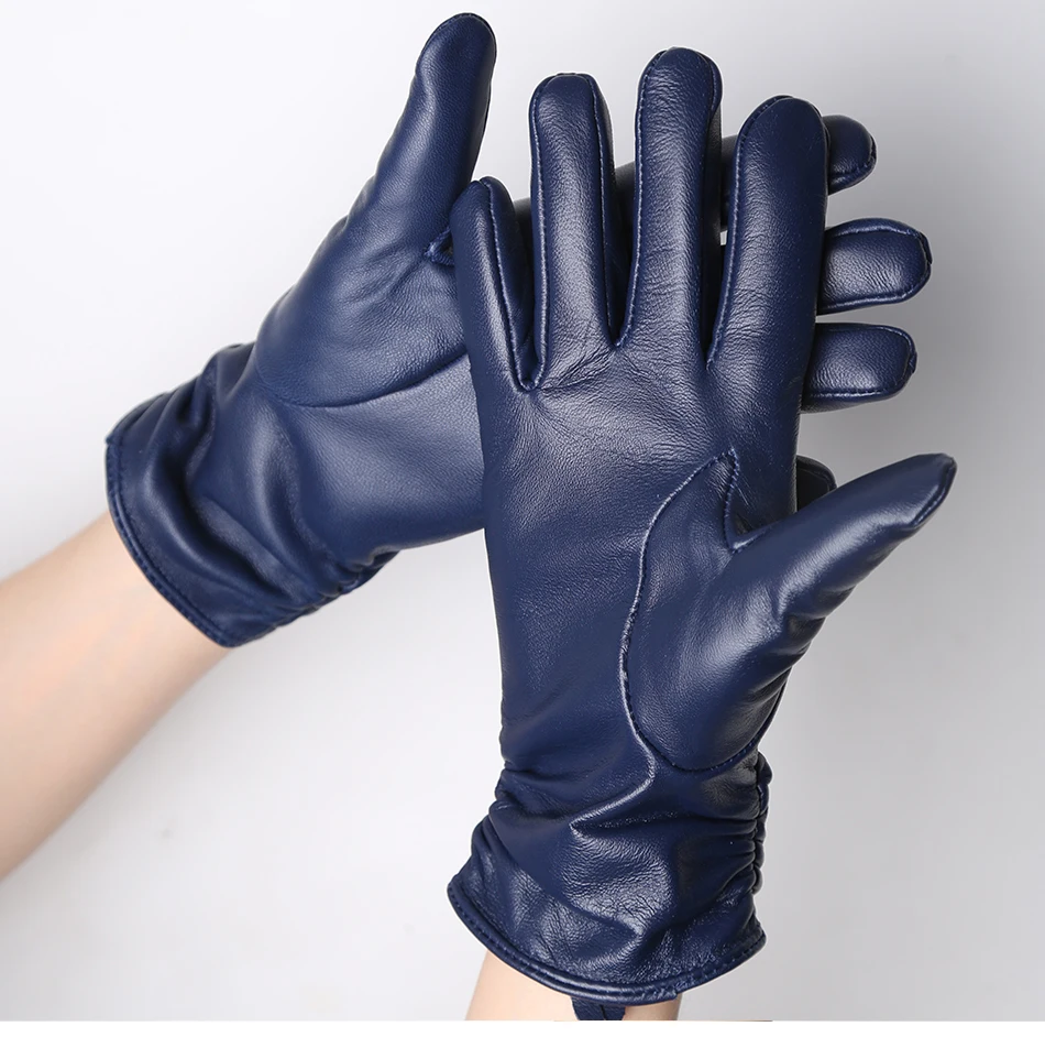 Hot Sale Genuine Sheepskin Women's Winter Leather Gloves Warm Driving Casual Multi-color Optional -2081