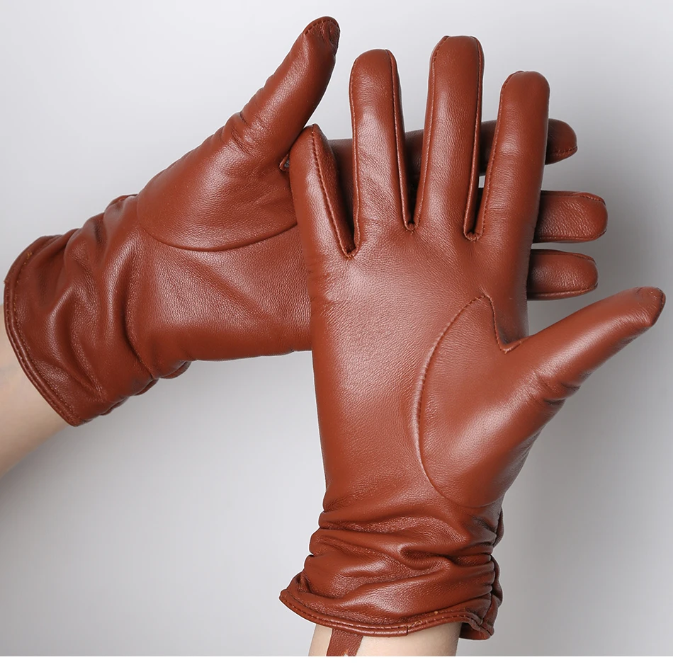 Hot Sale Genuine Sheepskin Women's Winter Leather Gloves Warm Driving Casual Multi-color Optional -2081