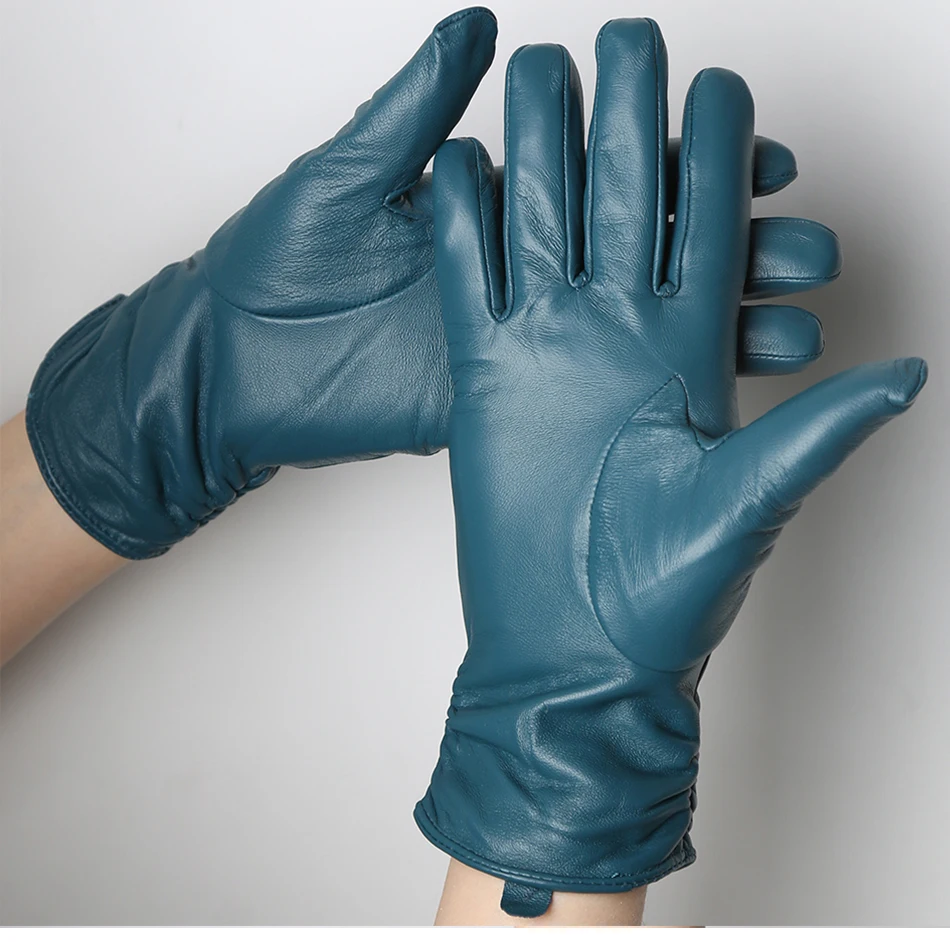Hot Sale Genuine Sheepskin Women's Winter Leather Gloves Warm Driving Casual Multi-color Optional -2081