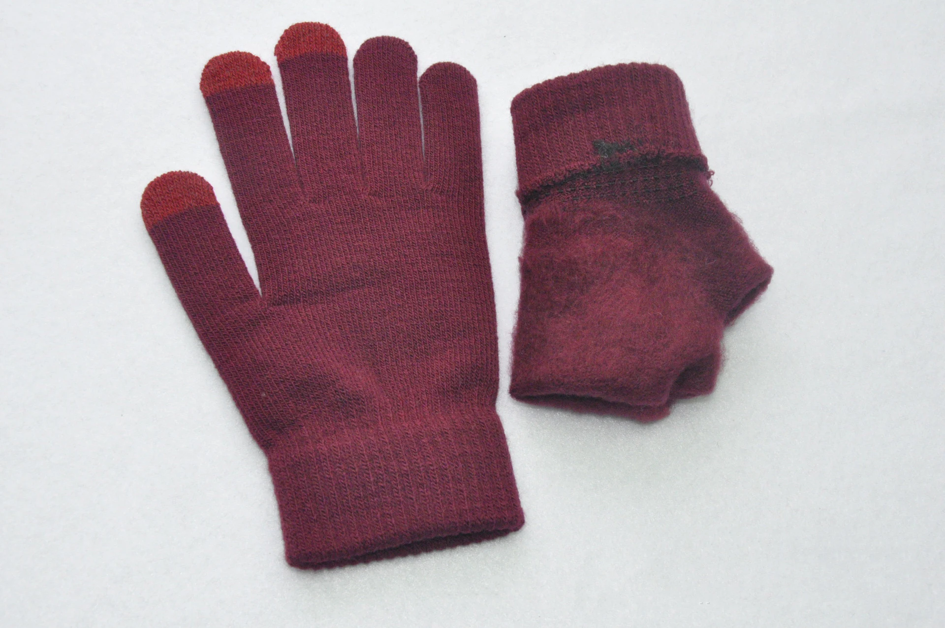 New Winter Thicken Warm Gloves For Men Women Students Knitted Three Finger Touch Screen Mittens Outdoor Cycling Skiing Gloves