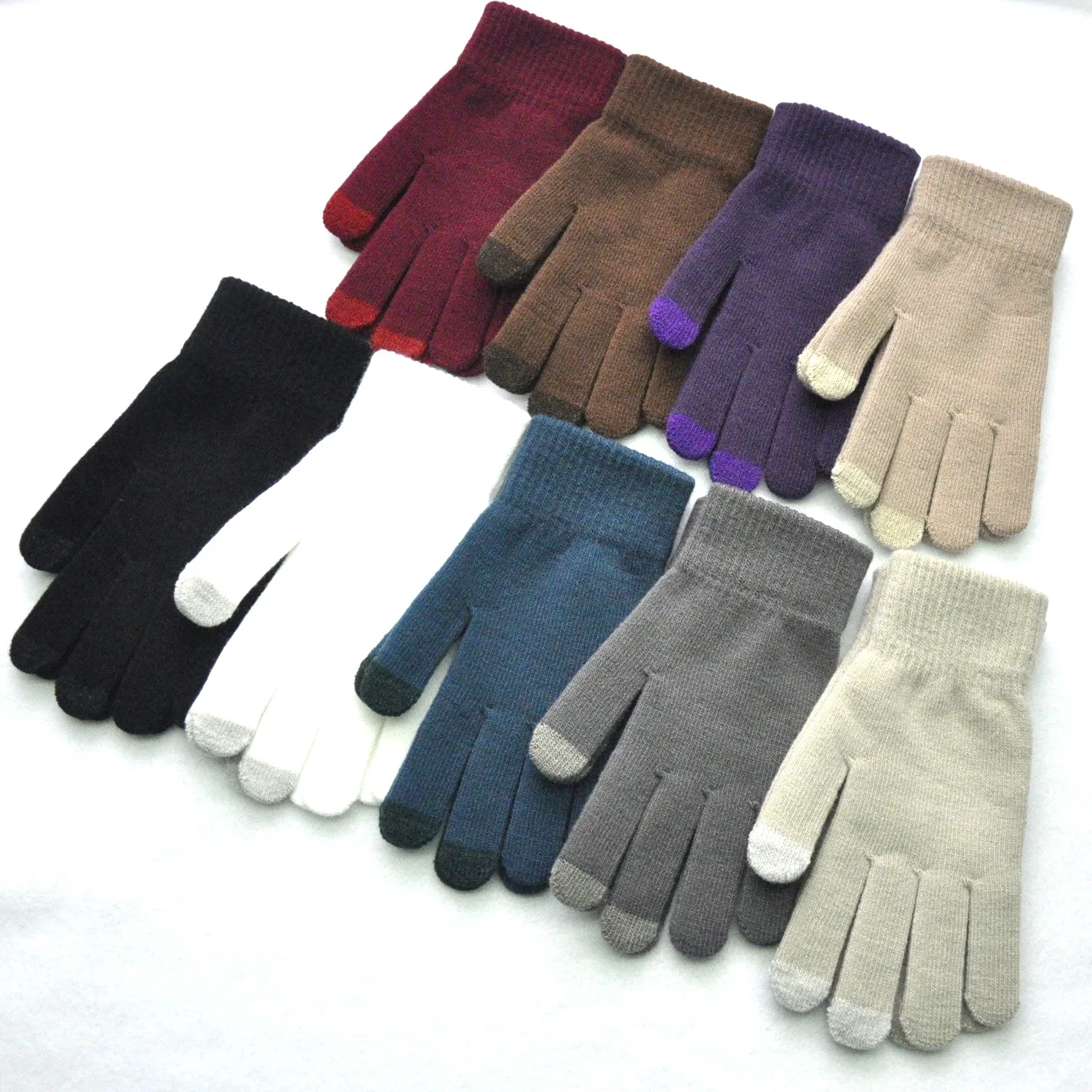 New Winter Thicken Warm Gloves For Men Women Students Knitted Three Finger Touch Screen Mittens Outdoor Cycling Skiing Gloves