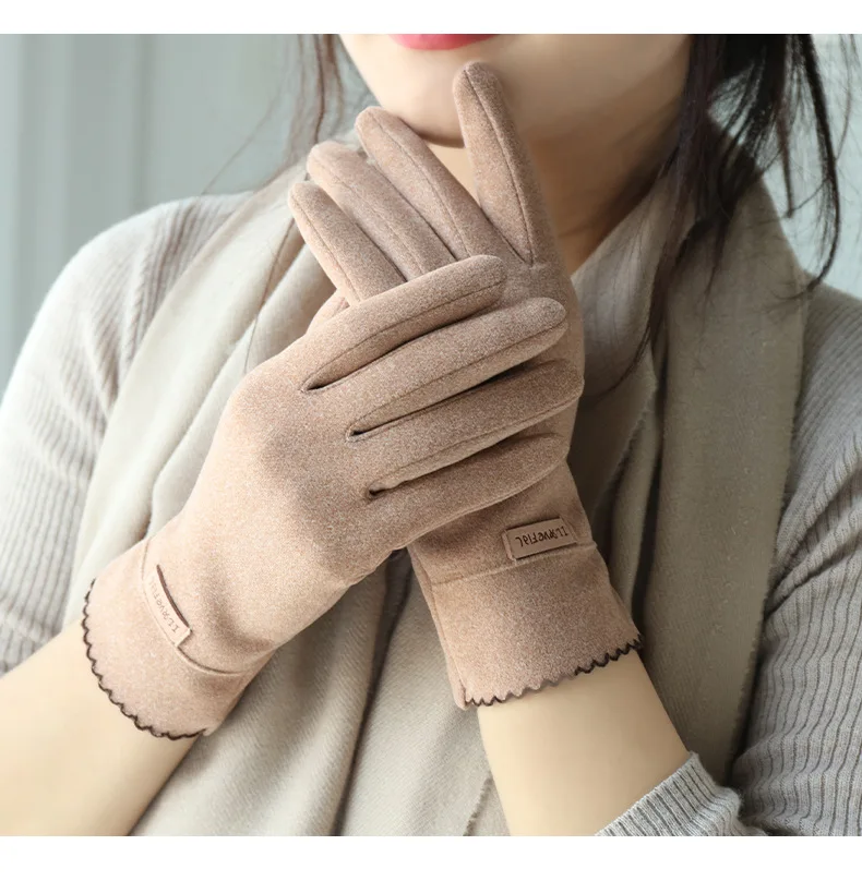 New Grace Fashion Lady Gloves Women Winter Vintage Touch Screen Warm Windproof Cycling Driving Full Finger Glove Mittens G058