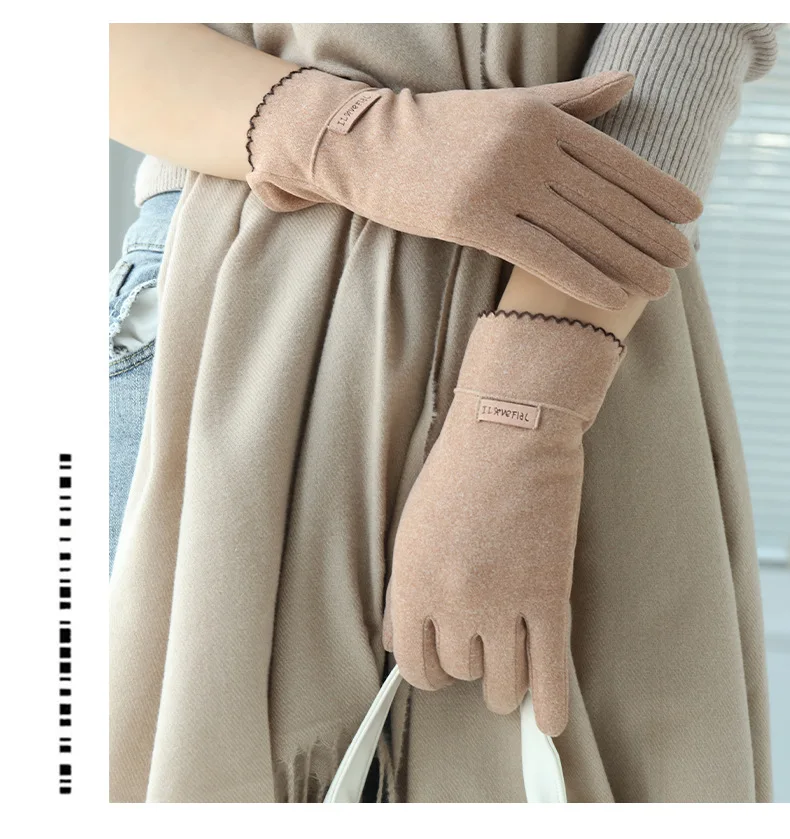New Grace Fashion Lady Gloves Women Winter Vintage Touch Screen Warm Windproof Cycling Driving Full Finger Glove Mittens G058