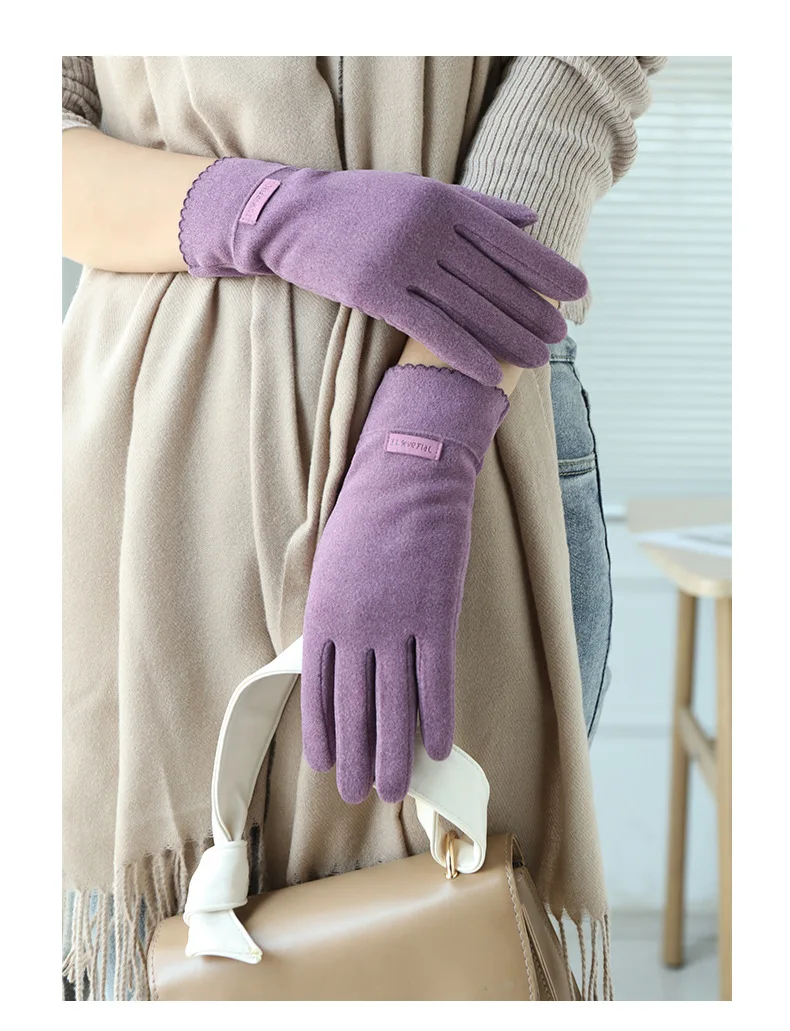 New Grace Fashion Lady Gloves Women Winter Vintage Touch Screen Warm Windproof Cycling Driving Full Finger Glove Mittens G058
