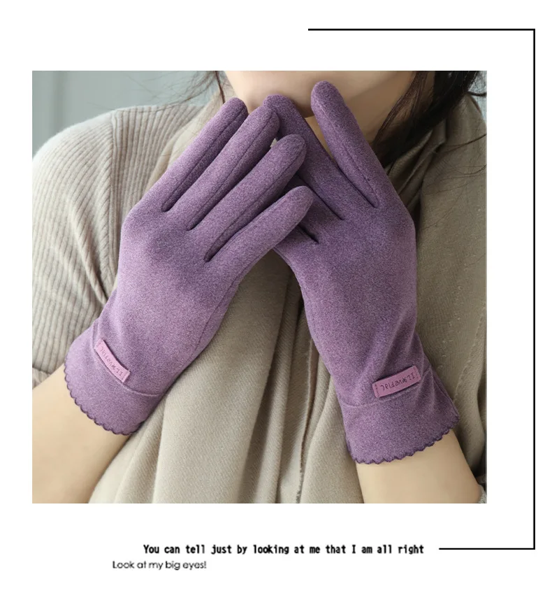 New Grace Fashion Lady Gloves Women Winter Vintage Touch Screen Warm Windproof Cycling Driving Full Finger Glove Mittens G058