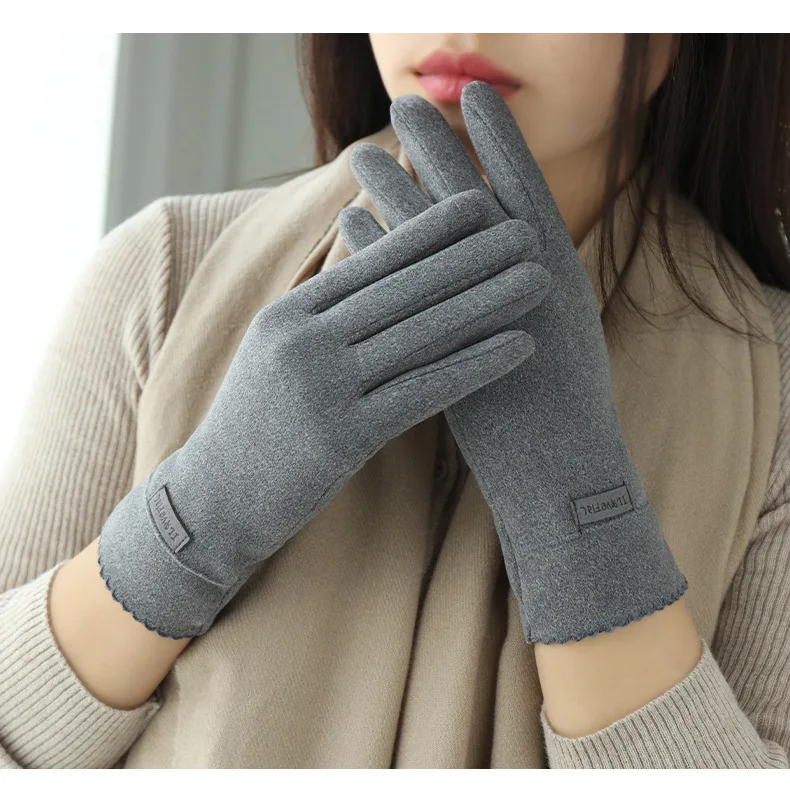 New Grace Fashion Lady Gloves Women Winter Vintage Touch Screen Warm Windproof Cycling Driving Full Finger Glove Mittens G058
