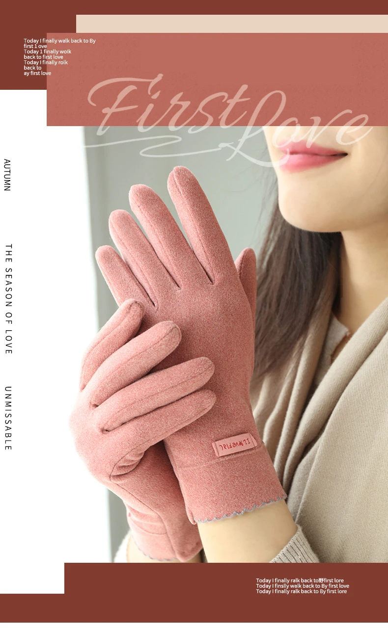 New Grace Fashion Lady Gloves Women Winter Vintage Touch Screen Warm Windproof Cycling Driving Full Finger Glove Mittens G058
