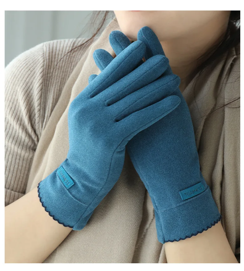 New Grace Fashion Lady Gloves Women Winter Vintage Touch Screen Warm Windproof Cycling Driving Full Finger Glove Mittens G058