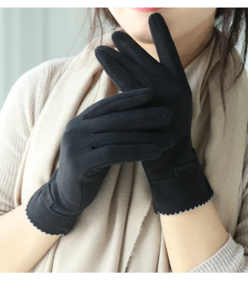 New Grace Fashion Lady Gloves Women Winter Vintage Touch Screen Warm Windproof Cycling Driving Full Finger Glove Mittens G058