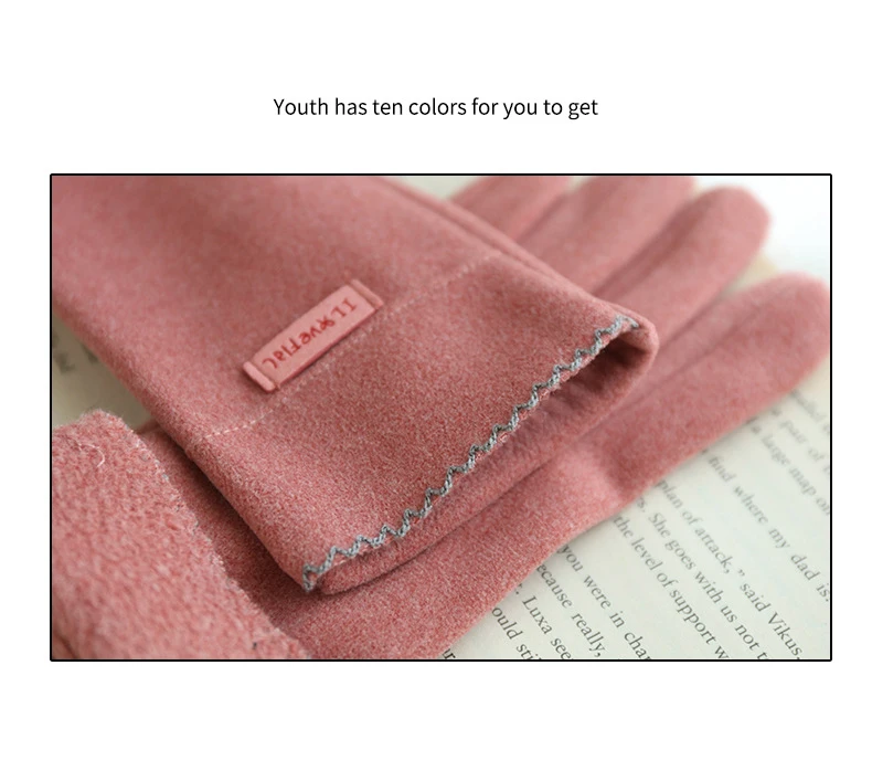 New Grace Fashion Lady Gloves Women Winter Vintage Touch Screen Warm Windproof Cycling Driving Full Finger Glove Mittens G058