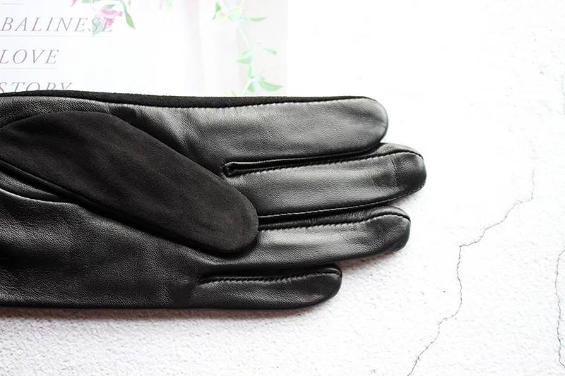 Women's Leather Gloves Touch Screen Sheepskin Fashionable Zipper New Autumn and Winter Warm Motorcycle Riding Gloves