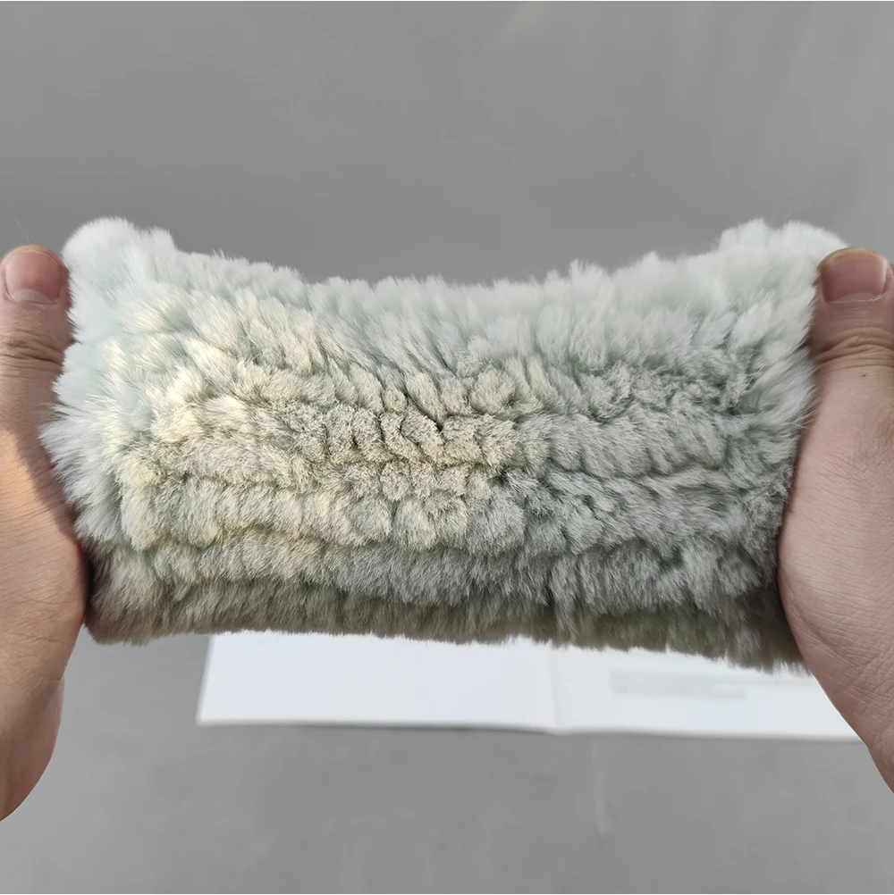 New Arrival Female Natural Rabbit Fur Gloves Knitted Warm Real Rex Rabbit Fur Mittens Women Winter Outdoor Rex Rabbit Fur Gloves