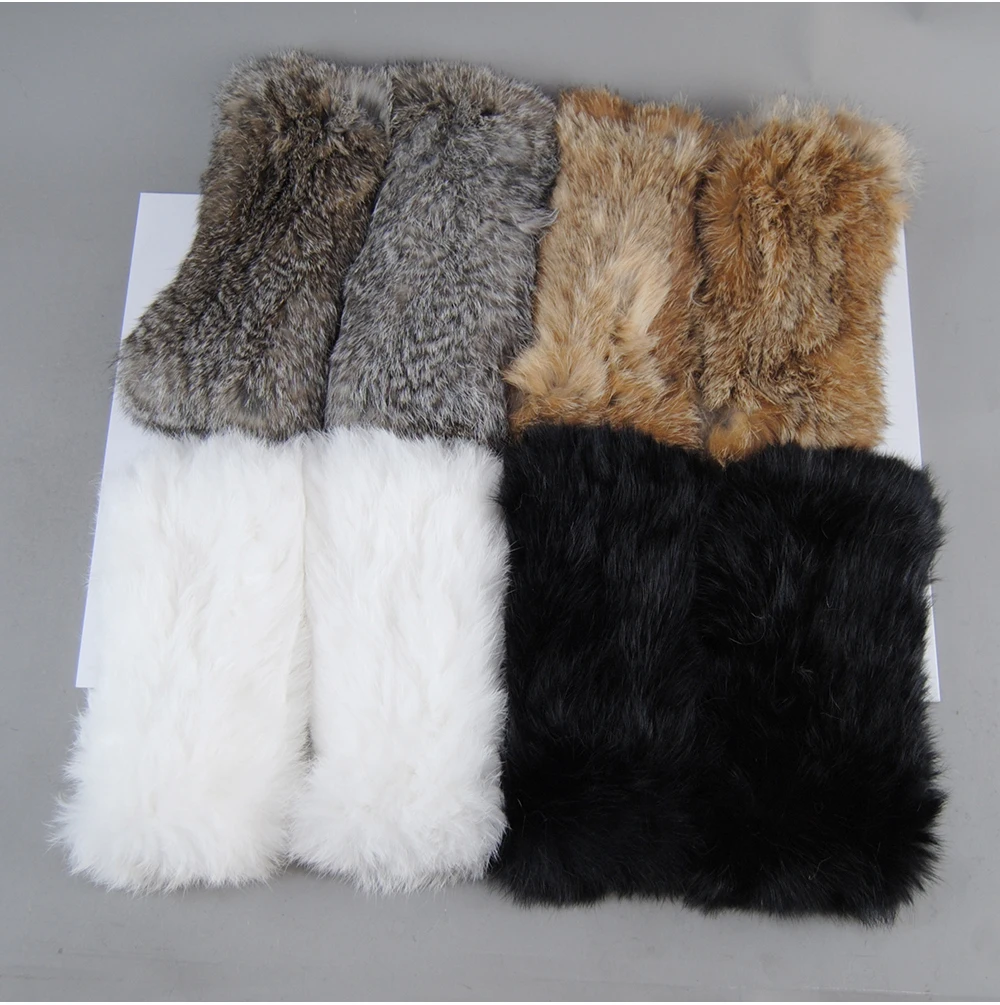 New Arrival Female Natural Rabbit Fur Gloves Knitted Warm Real Rex Rabbit Fur Mittens Women Winter Outdoor Rex Rabbit Fur Gloves