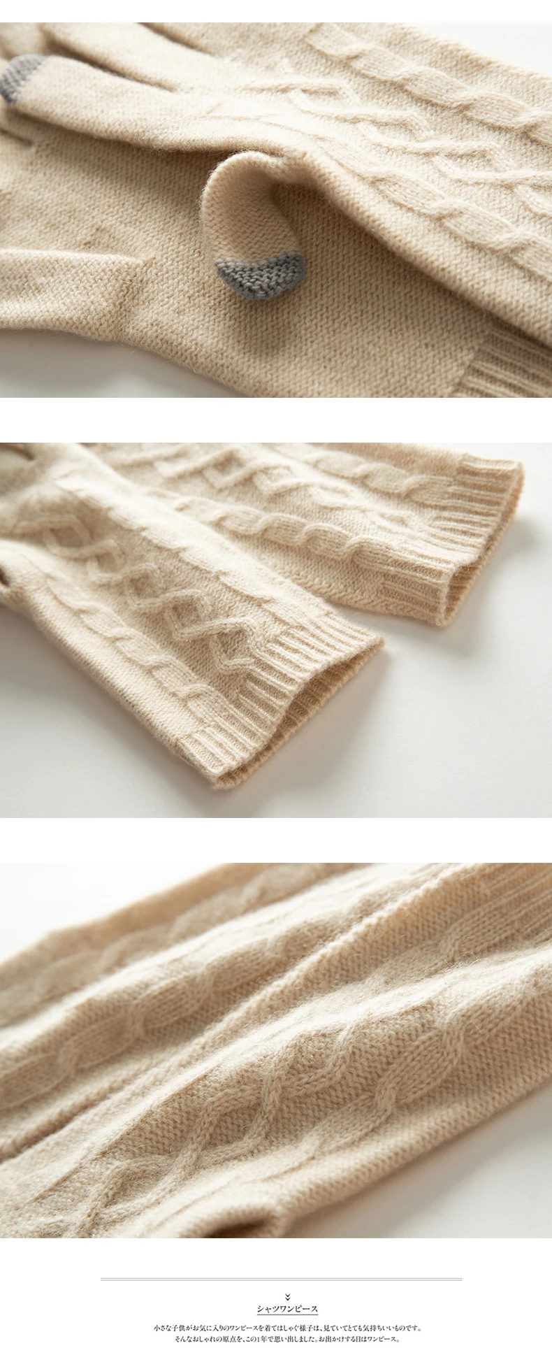 100% Cashmere Knitted Gloves Touchscreen Finger For Women Autumn Winter Thick Cable Warm Wrist Length Classic Female Mitten