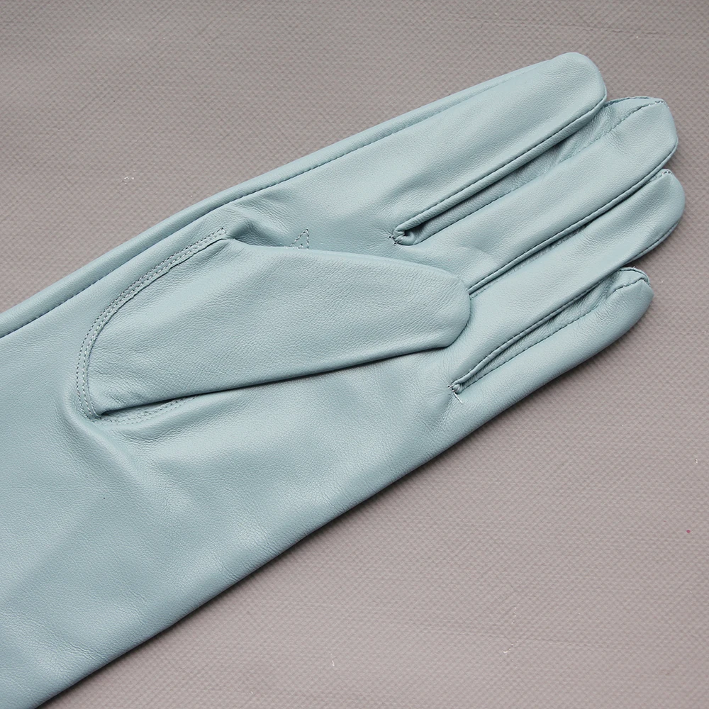 Long Genuine Leather Gloves Sheepskin Women's Gloves Fashion Ladies Size Make To Order