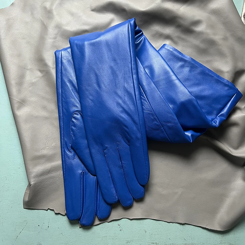 Long Genuine Leather Gloves Sheepskin Women's Gloves Fashion Ladies Size Make To Order