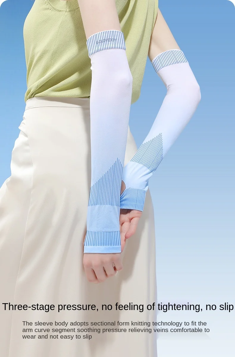 Summer Anti Eltraviolet Ice Sleeve Driving Sunscreen Gloves Women Ice Silk Sleeve Men Arm Sleeve