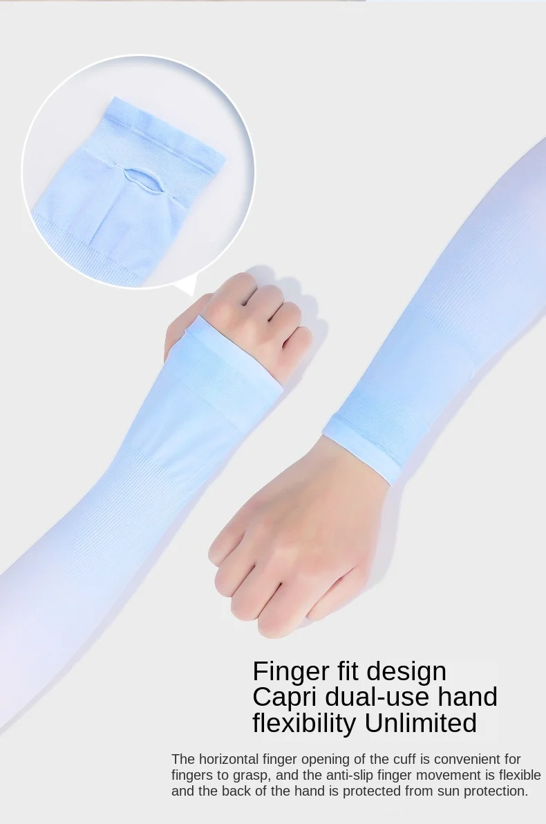 Summer Anti Eltraviolet Ice Sleeve Driving Sunscreen Gloves Women Ice Silk Sleeve Men Arm Sleeve