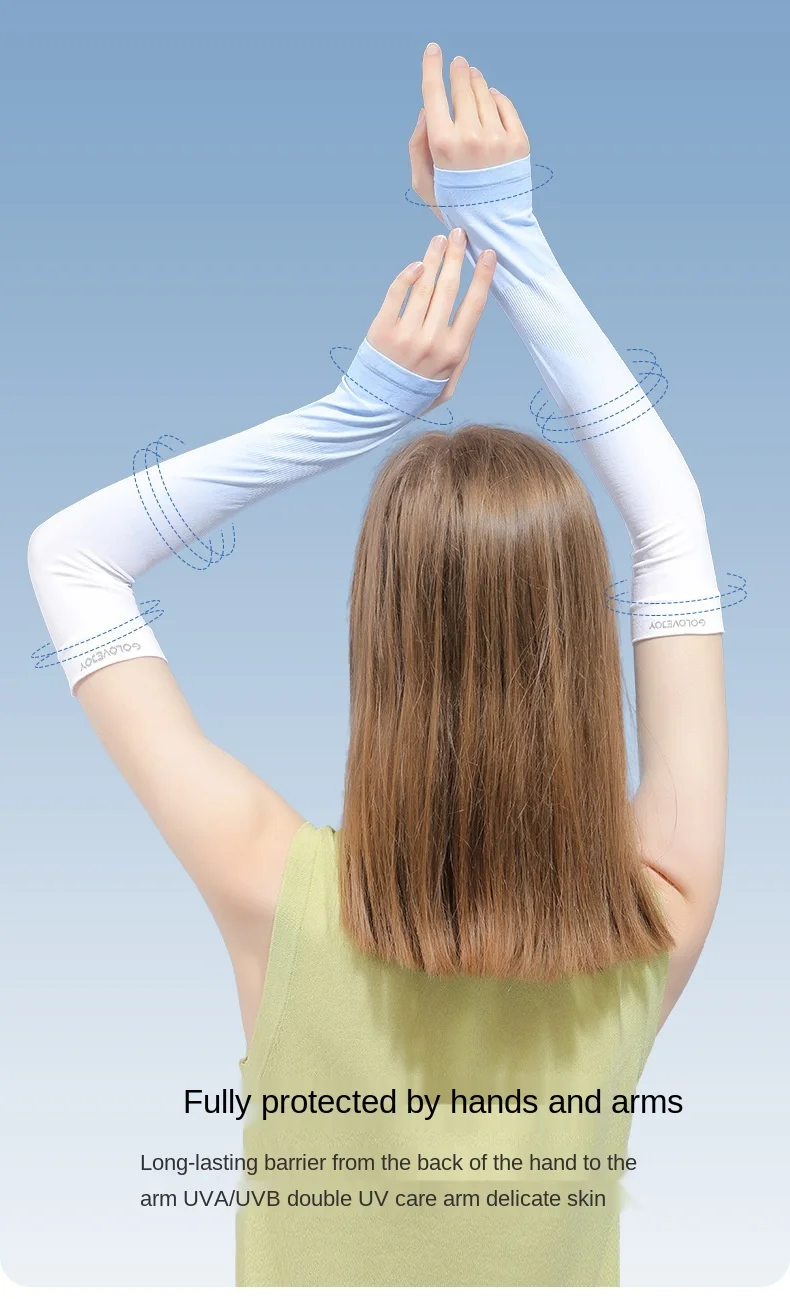 Summer Anti Eltraviolet Ice Sleeve Driving Sunscreen Gloves Women Ice Silk Sleeve Men Arm Sleeve