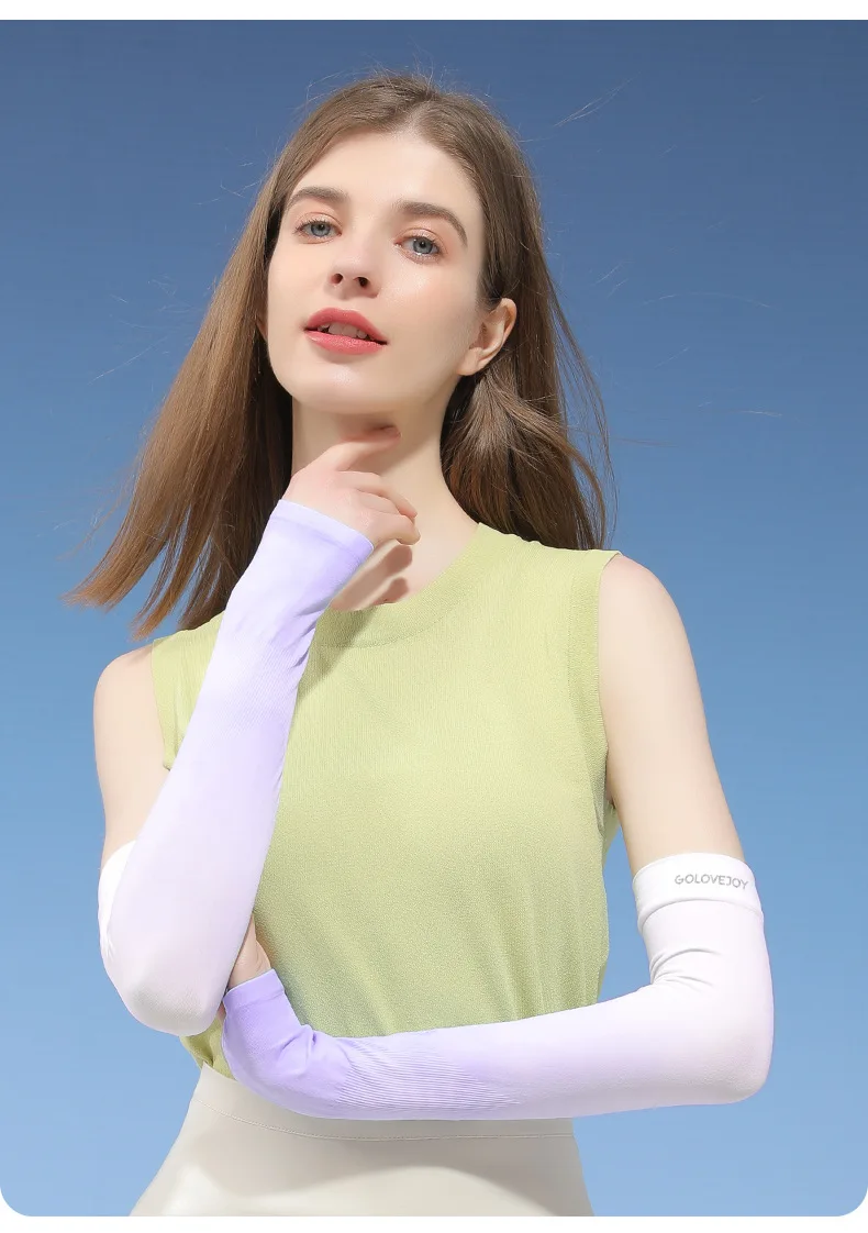 Summer Anti Eltraviolet Ice Sleeve Driving Sunscreen Gloves Women Ice Silk Sleeve Men Arm Sleeve