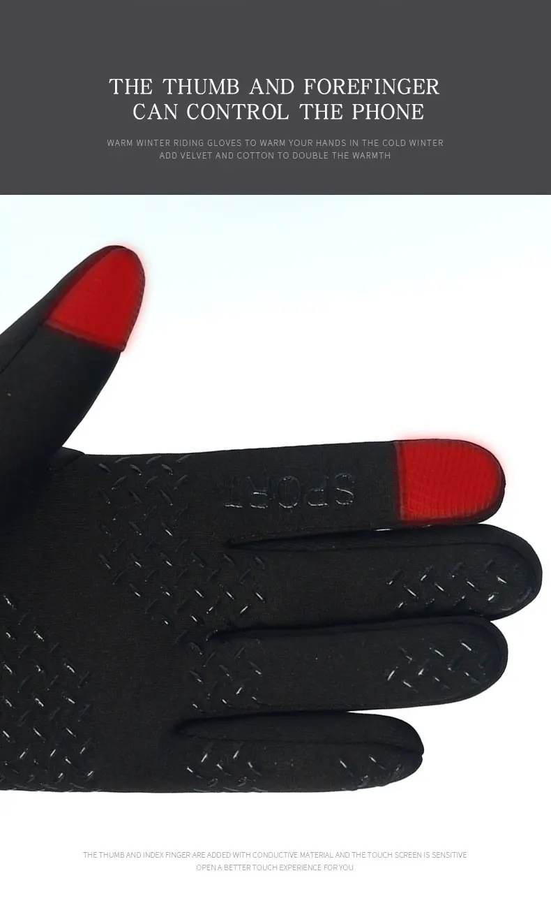 Football Gloves Waterproof Thermal Grip Outfield Cycling Player Bicycle Field Bike Sports Sports Outdoor guantes moto