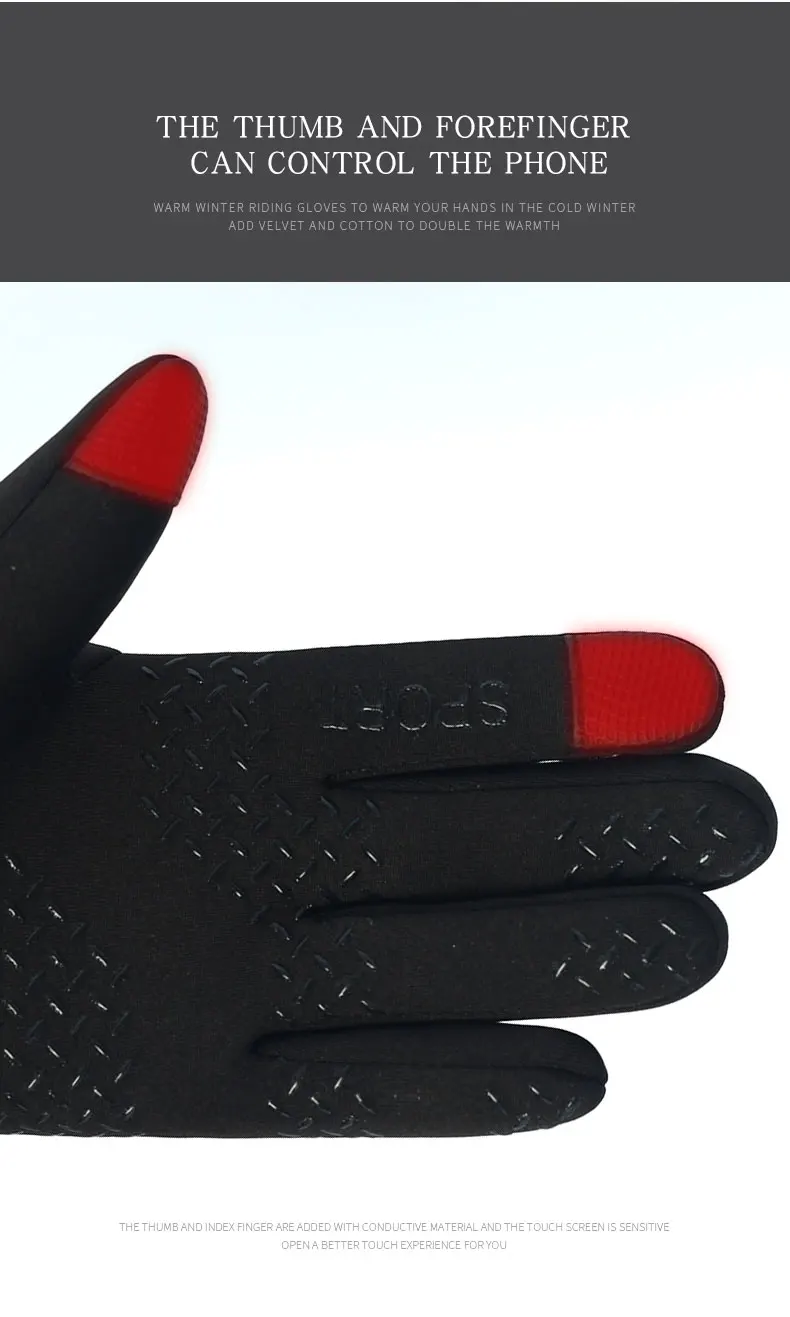 Football Gloves Waterproof Thermal Grip Outfield Cycling Player Bicycle Field Bike Sports Sports Outdoor guantes moto