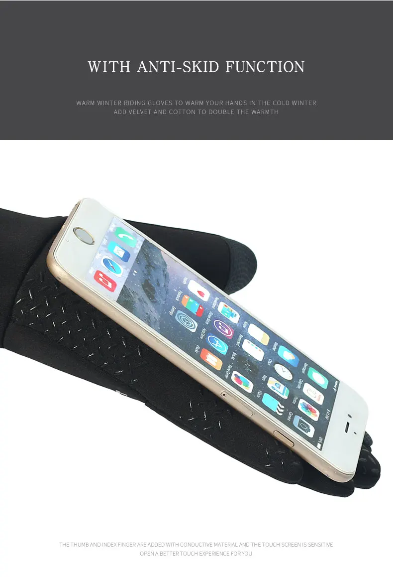 Football Gloves Waterproof Thermal Grip Outfield Cycling Player Bicycle Field Bike Sports Sports Outdoor guantes moto