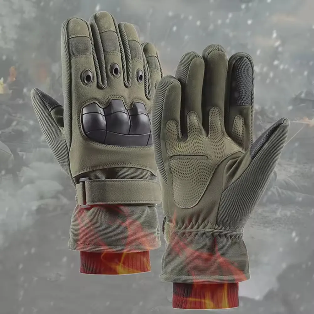 Men's Outdoor Winter Warm Thermal Motorcycle Gloves Full Finger Touch Screen Compatible Tactical Military Combat  Protective