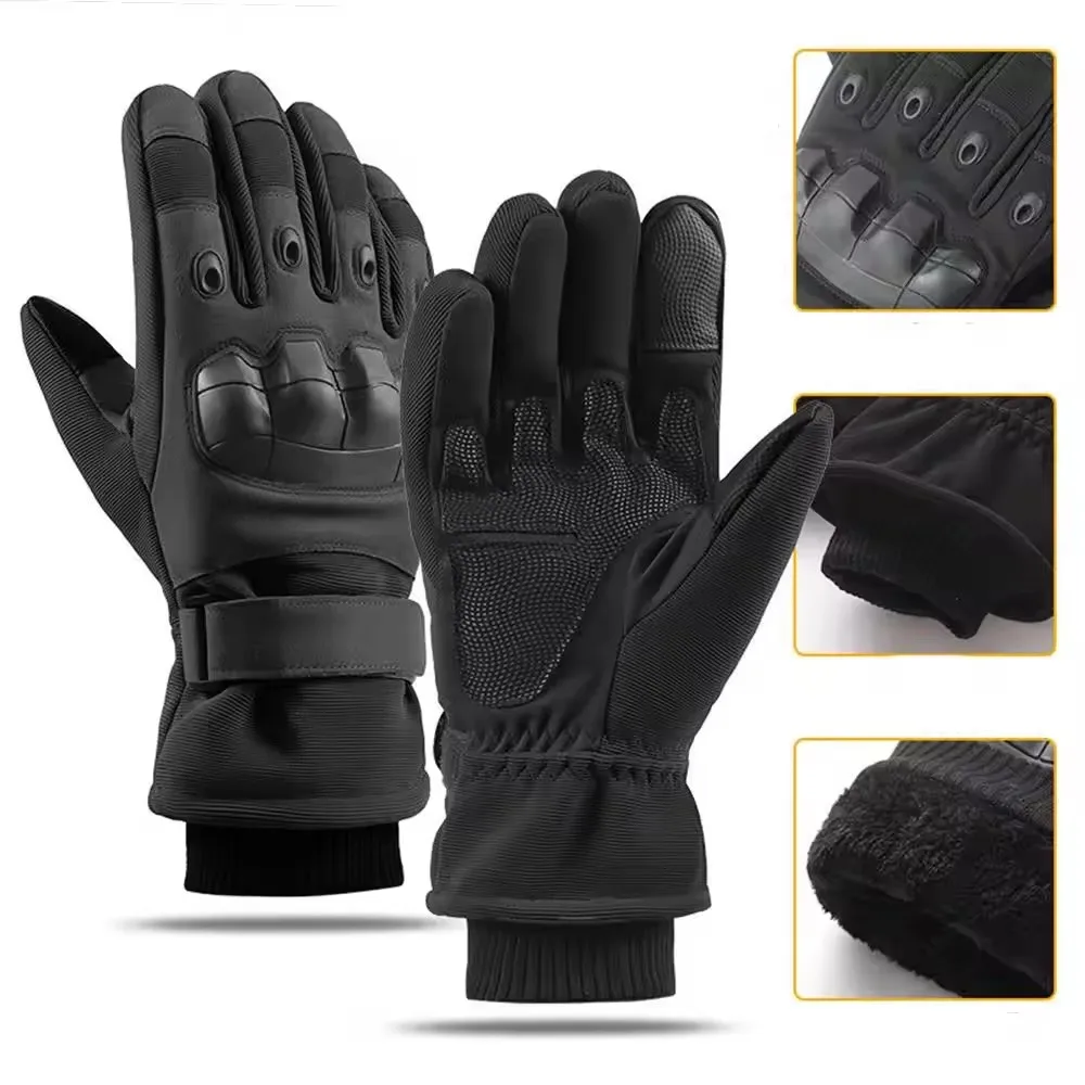 Men's Outdoor Winter Warm Thermal Motorcycle Gloves Full Finger Touch Screen Compatible Tactical Military Combat  Protective